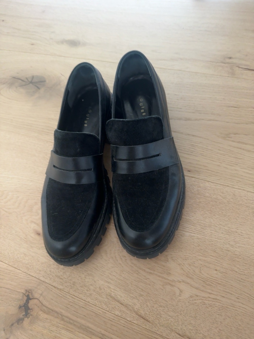 Maguire Paola Women’s Black Suede & Leather Penny Loafers